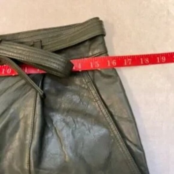 Ulla Johnson Navona High-Rise Leather Pants. Size 8. Color-Green - Picture 7 of 11